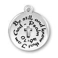 thumbnail image 1 of Sterling Silver 16" 1mm Box Chain BE STILL AND KNOW THAT I AM GOD PSALMS 46:70 Pendant Necklace, 1 of 2