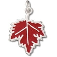 thumbnail image 1 of Sterling Silver 16" 1mm Box Chain Canadian Red Enameled Maple Leaf Pendant Necklace, 1 of 2