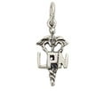 thumbnail image 1 of Sterling Silver 16" 1mm Box Chain LPN Licensed Practical Nurse Medical Pendant Necklace, 1 of 2