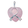 thumbnail image 1 of Sterling Silver 16" 1mm Small Breast Cancer Awareness Ribbon Rose Quartz Heart Pendant Necklace, 1 of 2