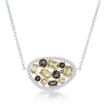 thumbnail image 1 of Sterling Silver 16" + 2" Citrine Gemstone & White Topaz Irregular Oval Necklace, 1 of 5