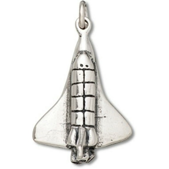 Sterling Silver 16" .8mm 3D Columbia Challenger Discovery Atlantis Space Shuttle Pendant Necklace