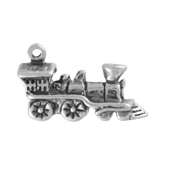 Sterling Silver 16" .8mm 3D Oil Or Coal Fired 2-4-0 Steam Engine Locomotive Train Pendant Necklace