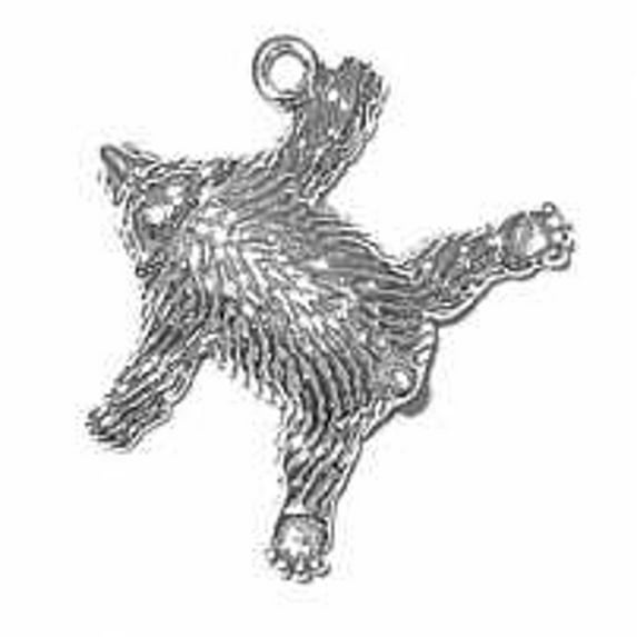 Sterling Silver 16" .8mm Box Chain 3D Bear Skin Rug Pendant Necklace