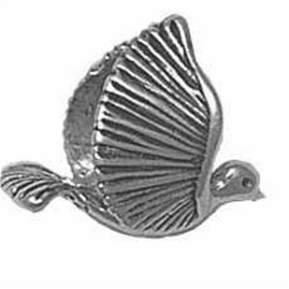 Sterling Silver 16" .8mm Box Chain 3D Dove Wings Meeting At Top Pendant Necklace