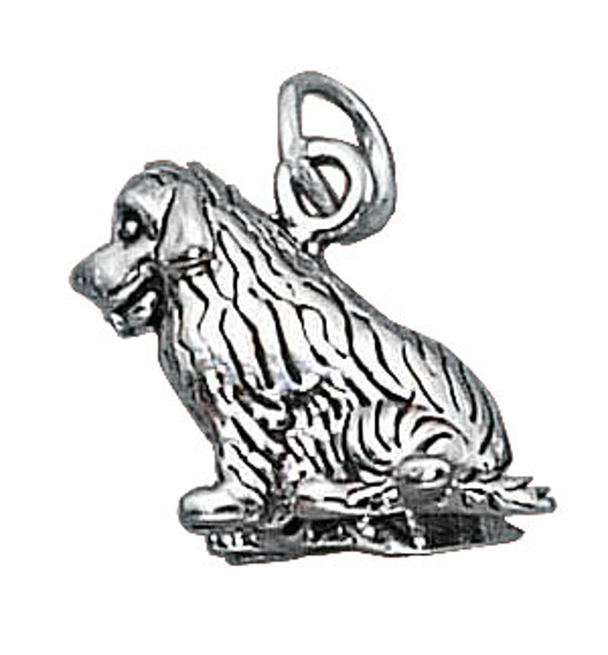 Sterling Silver 16 .8mm Box Chain 3D Newfoundland Dog Breed Pendant Necklace Walmart