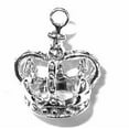 thumbnail image 1 of Sterling Silver 16" .8mm Box Chain 3D Ornately Decorated Anitiqued Royal Crown Pendant Necklace, 1 of 2