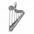 thumbnail image 1 of Sterling Silver 16" .8mm Box Chain 3D Six Stringed Harp Flowers Pendant Necklace, 1 of 2