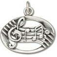 thumbnail image 1 of Sterling Silver 16" .8mm Box Chain 3D Treble Clef Pendant Necklace, 1 of 2