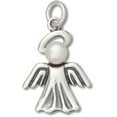 thumbnail image 1 of Sterling Silver 16" .8mm Box Chain Angel Cultured Freshwater Pearl Head And Halo Pendant Necklace, 1 of 2