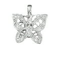 thumbnail image 1 of Sterling Silver 16" .8mm Box Chain Cubic Zirconia Filigree Butterfly Pendant Necklace, 1 of 2