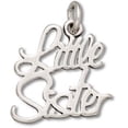 thumbnail image 1 of Sterling Silver 16" .8mm Box Chain Cursive Little Sister Word Pendant Necklace, 1 of 2