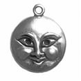 thumbnail image 1 of Sterling Silver 16" .8mm Box Chain Happy Comical Man In The Moon Face Pendant Necklace, 1 of 2