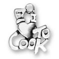thumbnail image 1 of Sterling Silver 16" .8mm Box Chain I HEART LOVE TO COOK Chef Hat Pendant Necklace, 1 of 2