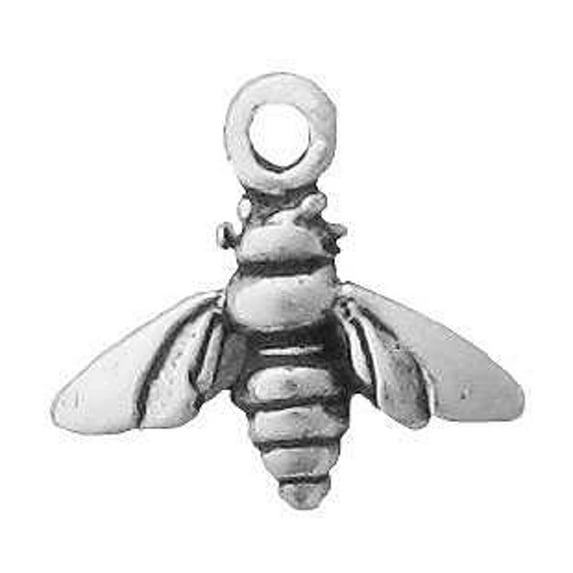 Sterling Silver 16" .8mm Box Chain Mini Honey Bee Pendant Necklace