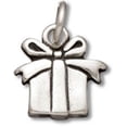 thumbnail image 1 of Sterling Silver 16" .8mm Box Chain Mini Present Gift Bow Pendant Necklace, 1 of 2