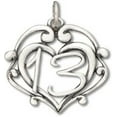 thumbnail image 1 of Sterling Silver 16" .8mm Box Chain Number 13 Inside Of Heart Scrolls Birthday Pendant Necklace, 1 of 2