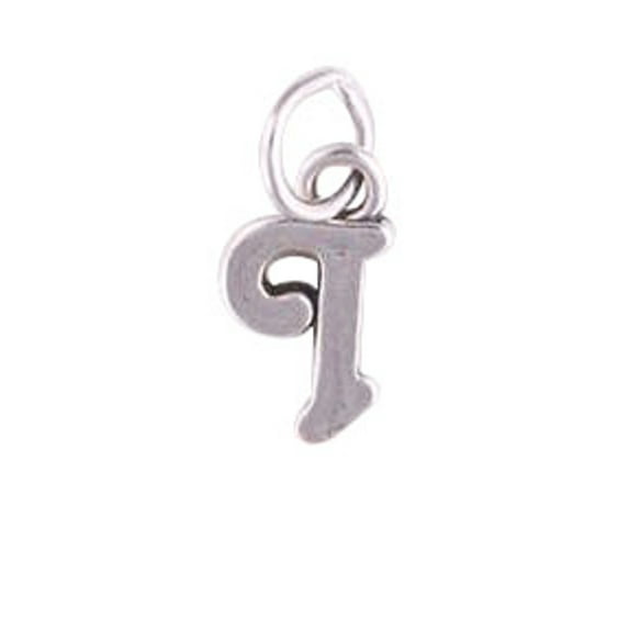Sterling Silver 16" .8mm Box Chain Scrolled Letter I Pendant Necklace