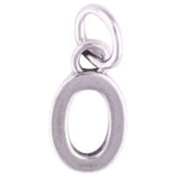 Sterling Silver 16" .8mm Box Chain Scrolled Letter O Pendant Necklace