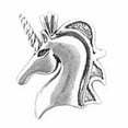 thumbnail image 1 of Sterling Silver 16" .8mm Box Chain Side Facing Unicorn Head Wavy Hair Pendant Necklace, 1 of 2