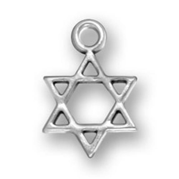 Sterling Silver 16" .8mm Box Chain Star Of David Jewish Pendant Necklace