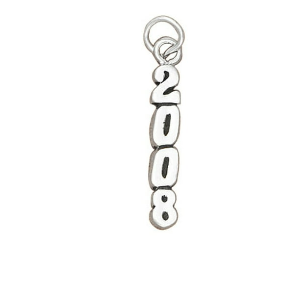Sterling Silver 16" .8mm Box Chain Vertical Class Of "2008" Pendant Necklace