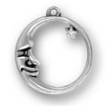 thumbnail image 1 of Sterling Silver 16" .8mm Box Chain Waning Crescent Man In Moon Mystical Star Pendant Necklace, 1 of 2