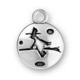 thumbnail image 1 of Sterling Silver 16" .8mm Box Chain Witch On Flying Broom Circle Pendant Necklace, 1 of 2