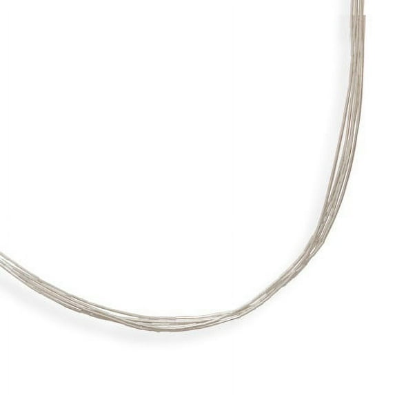 Sterling Silver 16 Inch 5 Strand Liquid Silver Necklace With Spring Ring Clasp