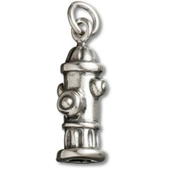 Sterling Silver 16" Unisex 1.5mm Box Chain 3D Firemans Fire Water Hydrant Pendant Necklace