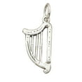 thumbnail image 1 of Sterling Silver 16" Unisex 1.5mm Box Chain 3D Harp Musical Instrument Pendant Necklace, 1 of 2