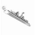 thumbnail image 1 of Sterling Silver 16" Unisex 1.5mm Box Chain 3D Naval Destroyer Ship Military Pendant Necklace, 1 of 2