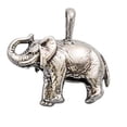 thumbnail image 1 of Sterling Silver 16" Unisex 1.5mm Box Chain 3D Standing Tusked Elephant Pendant Necklace, 1 of 2