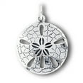 thumbnail image 1 of Sterling Silver 16" Unisex 1.5mm Box Chain Detailed Sand Dollar Pendant Necklace, 1 of 2