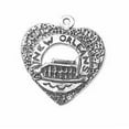thumbnail image 1 of Sterling Silver 16" Unisex 1.5mm Box Chain Heart New Orleans Riverboat In Center Pendant Necklace, 1 of 2
