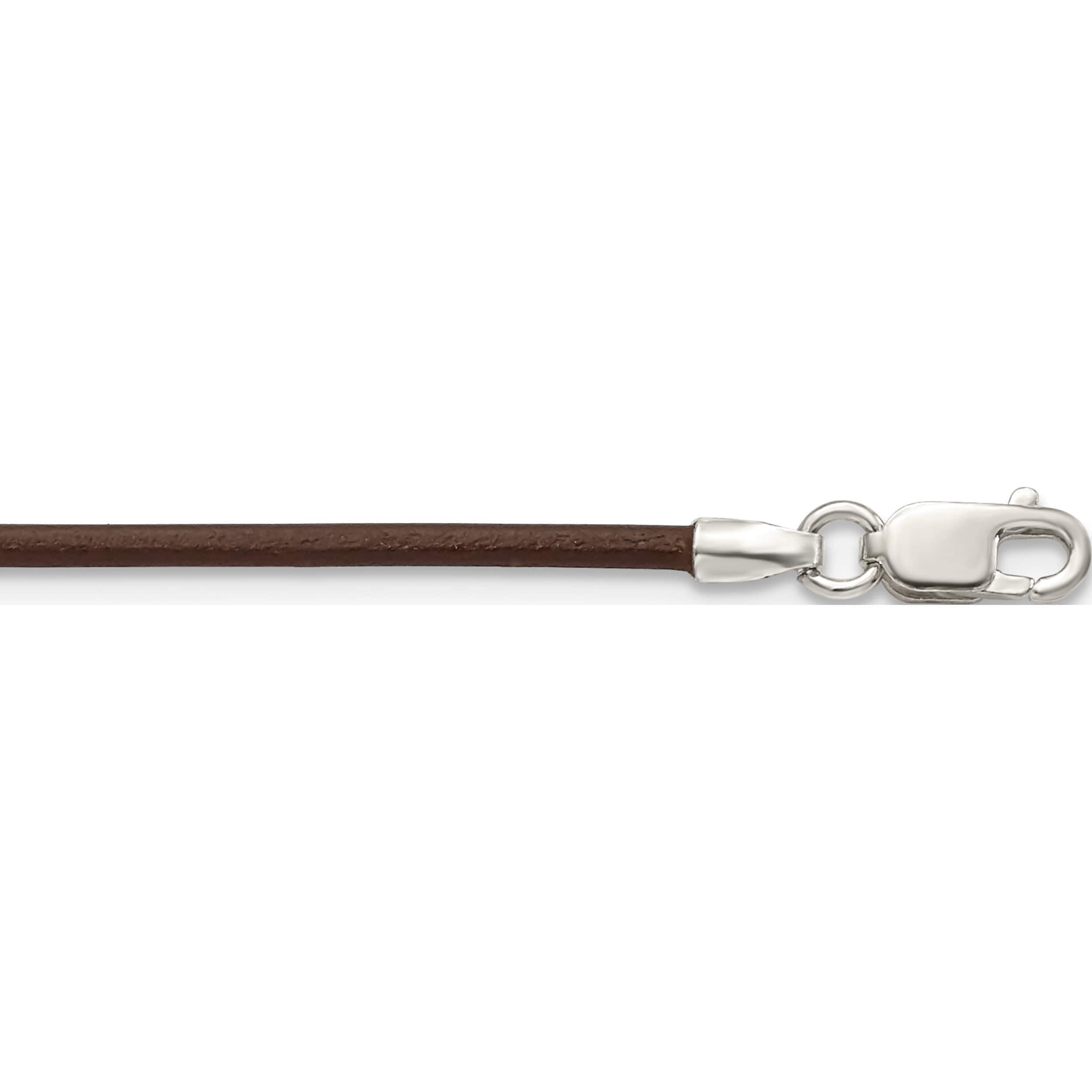 Sterling Silver 16Inch 1.5mm Brown Leather Cord Necklace (16 X 1.5) Made In United States qg1298-16