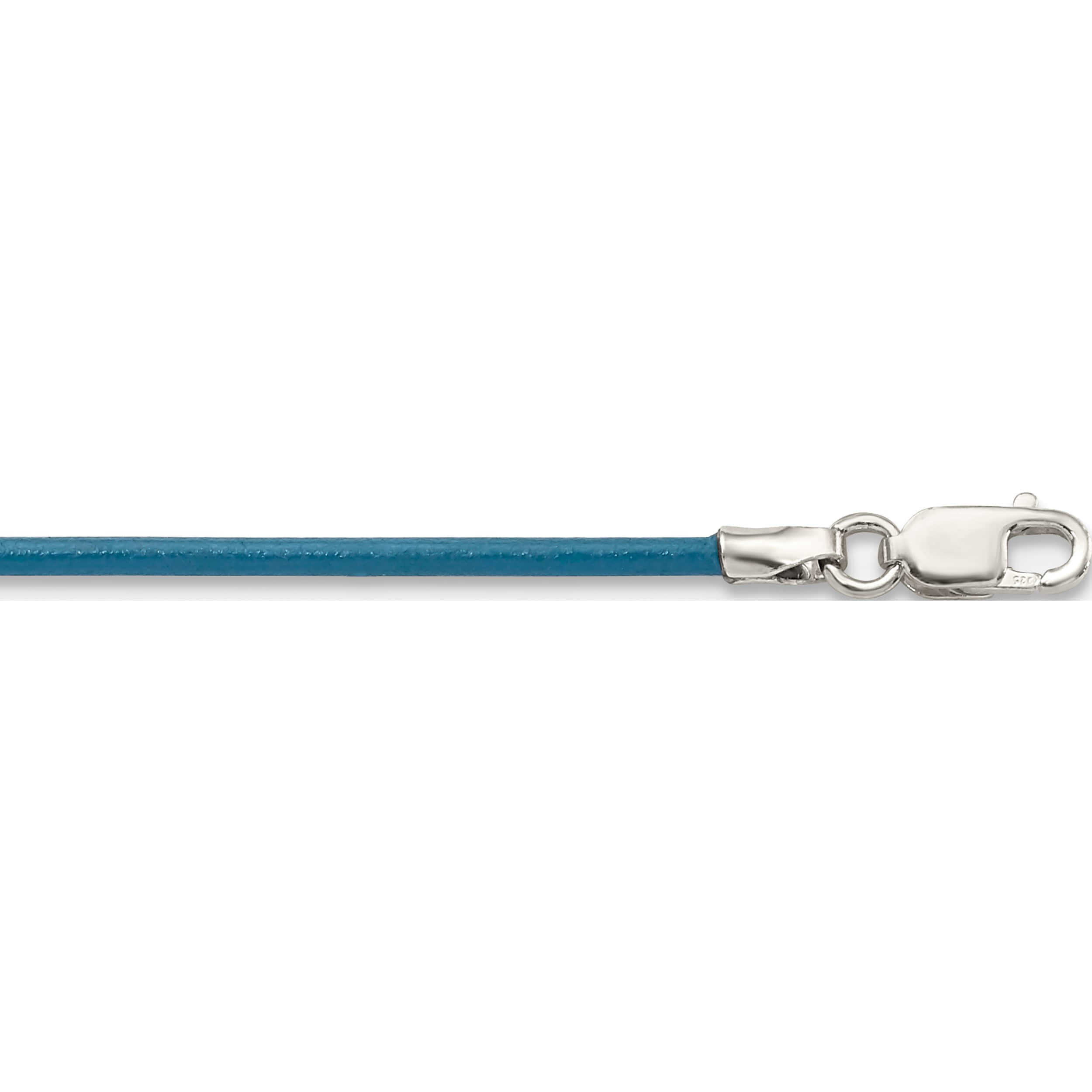 Sterling Silver 16Inch 1.5mm Cornflower Leather Cord Necklace (16 X 1.5) Made In United States qg1302-16