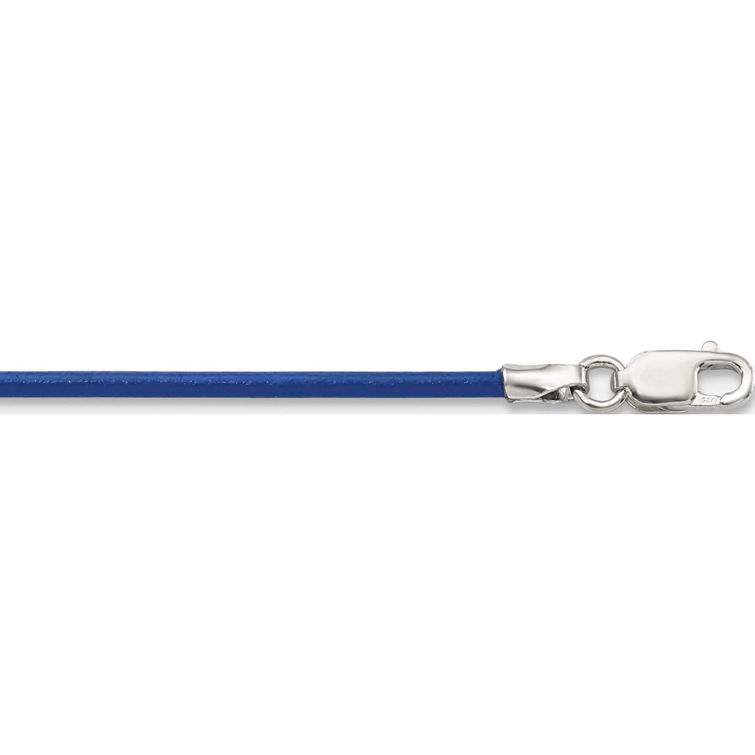 Sterling Silver 16Inch 1.5mm Royal Blue Leather Cord Necklace (16 X 1.5) Made In United States qg1301-16
