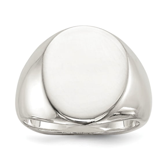 Sterling Silver 16x19mm Solid Back Signet Ring - 10.2 Grams - Size 11