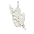 thumbnail image 1 of Sterling Silver 18" 1.2mm Box Chain 3D Artist Palette Three 3 Brushes Pendant Necklace, 1 of 2