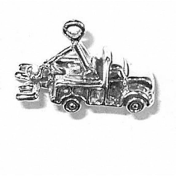 Sterling Silver 18" 1.2mm Box Chain 3D Breakdown Lorry Wrecker Tow Truck Pendant Necklace