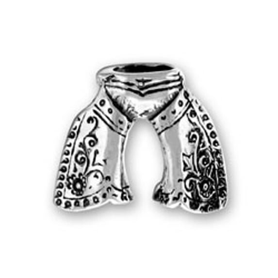 Sterling Silver 18" 1.2mm Box Chain 3D Decorative Pair Of Cowboy Chaps Pendant Necklace