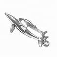 thumbnail image 1 of Sterling Silver 18" 1.2mm Box Chain 3D Dolphin And Calf Swimming Pendant Necklace, 1 of 2