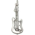 thumbnail image 1 of Sterling Silver 18" 1.2mm Box Chain 3D Electric Guitar Instument Pendant Necklace, 1 of 2