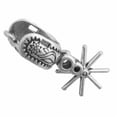 thumbnail image 1 of Sterling Silver 18" 1.2mm Box Chain 3D Ornately Decorated Cowboy Spur Rowel Pendant Necklace, 1 of 2