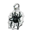 thumbnail image 1 of Sterling Silver 18" 1.2mm Box Chain Enameled Black Spider On Web Pendant Necklace, 1 of 2
