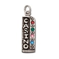 thumbnail image 1 of Sterling Silver 18" 1.2mm Box Chain Lucky Casino Sign Pendant Necklace With Crystals, 1 of 2