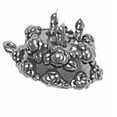 thumbnail image 1 of Sterling Silver 18" 1mm 3D Round Cake Rose Leaves Decorations Three Candles Pendant Necklace, 1 of 2