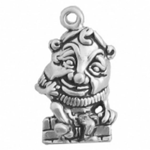 Sterling Silver 18" 1mm Box Chain 3D Humpty Dumpty On A Wall Pendant Necklace
