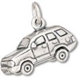 thumbnail image 1 of Sterling Silver 18" 1mm Box Chain 3D SUV Sport Utility Four Door Vehicle Pendant Necklace, 1 of 2